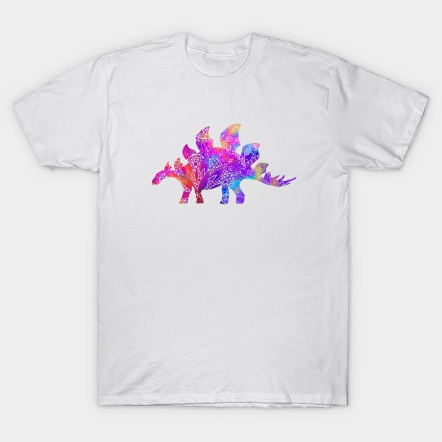 Rainbow Mandala Stegosaurus T-Shirt by ZeichenbloQ